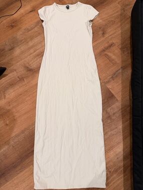 wild fable - Women’s Cream Ribbed Short-Sleeve Maxi Dress - Size L